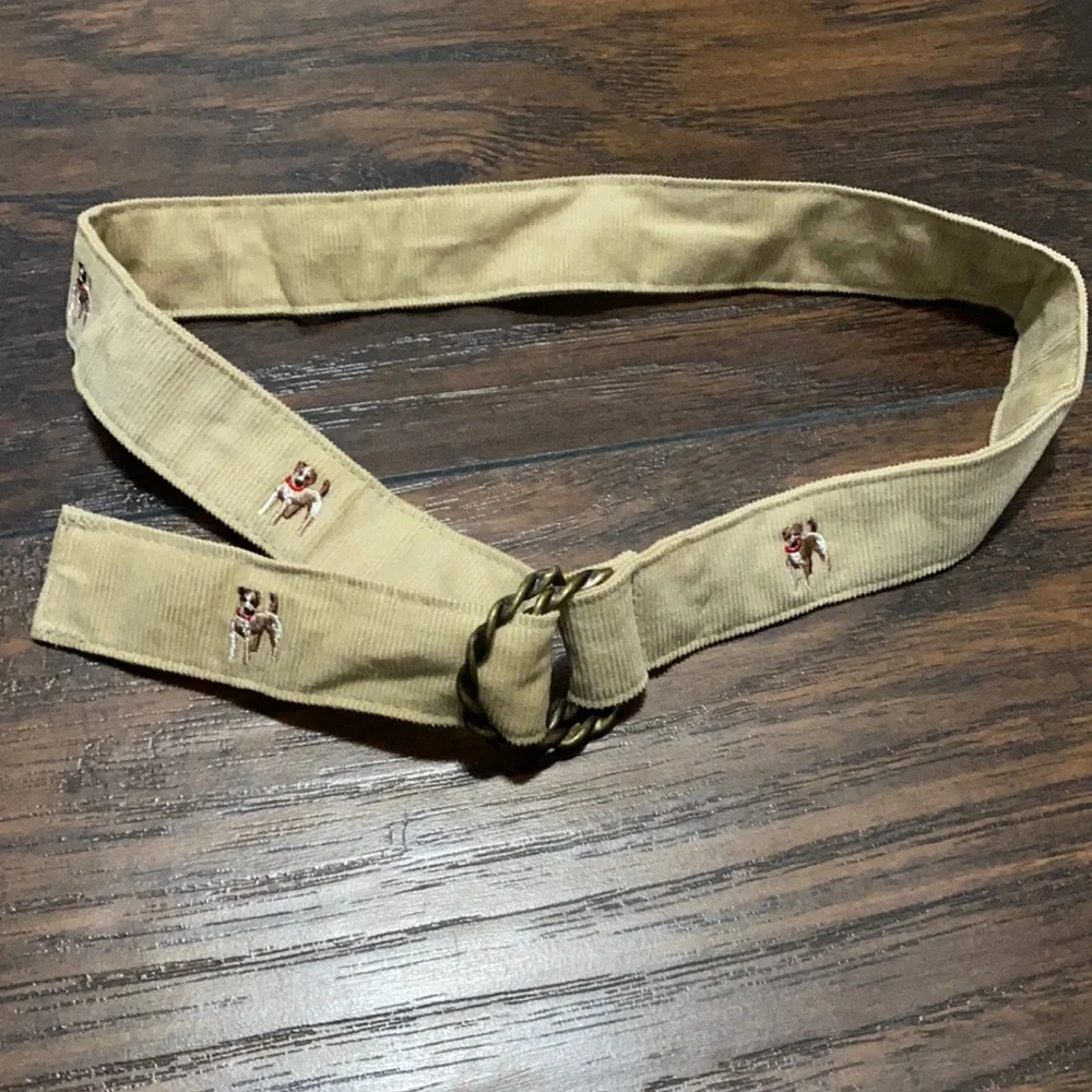 Lands’ End girls dog pattern belt size small